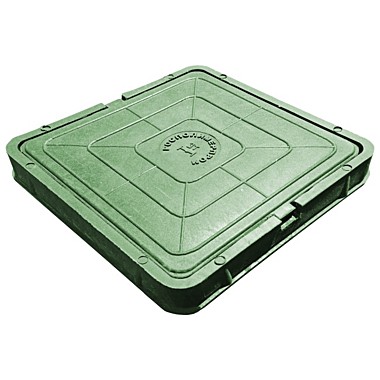 Люк полимерно-композитный ОКВтерм тяжелый квадрат 3т СРЕДНИЙ (ШН550х550) зеленый 33157