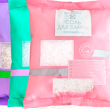 Соль для ванн NATURELL согревающая 500г (пакет) 