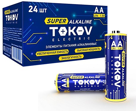 Батарейка TOKOV ELECTRIC LR6/AA алкалиновая TKE-ALS-LR6/C24