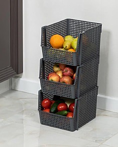 Корзинка 10л 294х250х180мм Лофт серый штабелируемая 850018