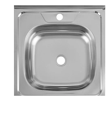 Мойка нержав.50х50 0,6мм квадрат 160мм с сифоном 3 1/2