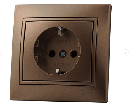 Розетка Lezard МИРА СП 1-м с/з светло-коричневая перламутр керамика 701-3131-122