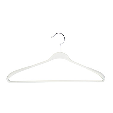 Вешалка для одежды тм VETTA, 43х21,5х3 см, пластик с покрытием софт тач, широкие плечи, цвет белый