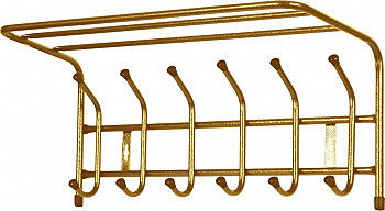 Вешалка настенная с полкой 600х238х268мм 6 крючков ВП6/З золото 102490