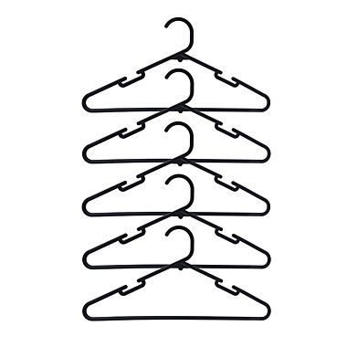 Вешалки для одежды тм VETTA 5шт пластик 39,5х20,5х0,3см, пластик, цвет черный 456-139