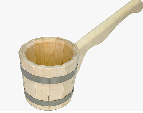 Ковш для бани 1,0л береза длинная ручка