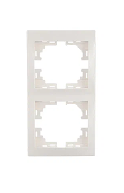 Рамка Lezard МИРА 2-местная (б/вст, вертик) белая 701-0200-152