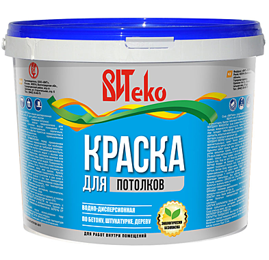 Краска ВДКЧ Н-21 ВИТЕКО 2,5кг для потолков (ведро)