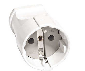 Гнездо эл. UNIVersal А102 с заземлением белое (еврослот)