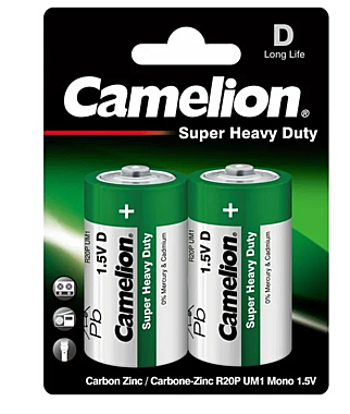 Батарейка CAMELION Heavy Duty Green R20 солевая