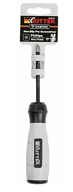 Отвертка RITTER Diamond PH 1х75мм магнитная алмаз.покр S2 двухкомп.ручка НТ20111075