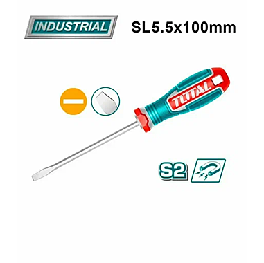 Отвертка шлицевая магнитная S2 5,5х100мм TOTAL TSDSL5100