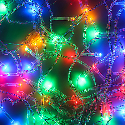 СНОУ БУМ Гирлянда электрическая вьюн 9м, 100 LED,мультицвет, 8 реж, прозр. провод, 220В