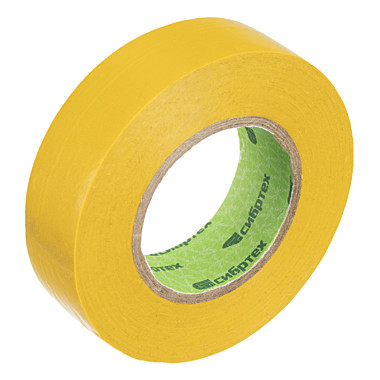 Изолента ПВХ СИБРТЕХ 19мм х 20м желтая 88796