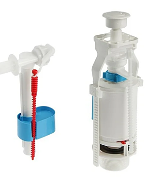 Арматура для бачка АНИпласт 2-х кноп. бел бок. под. WC3050 эконом 530391