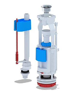 Арматура для бачка АНИпласт 2-х кноп. метал. ниж. под. WC3550М эконом 530395