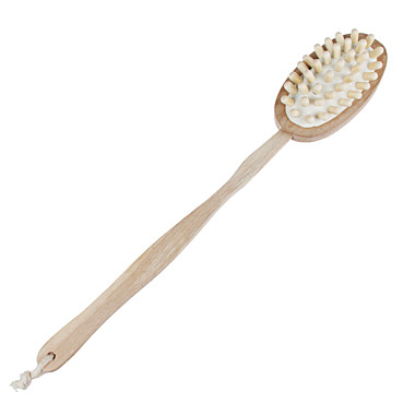 Щетка для тела двойная с натур.щетиной и массаж.на дерев.ручке 42см 361-028