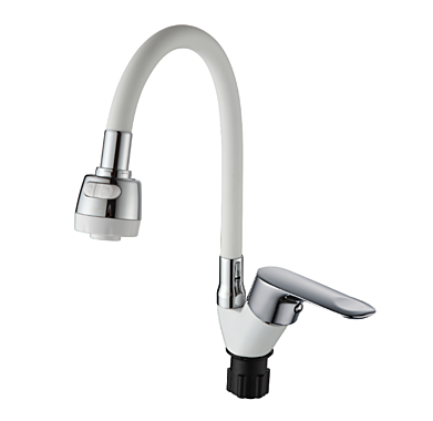 Смеситель для кухни А5008-3Т гибкий излив белый+хром